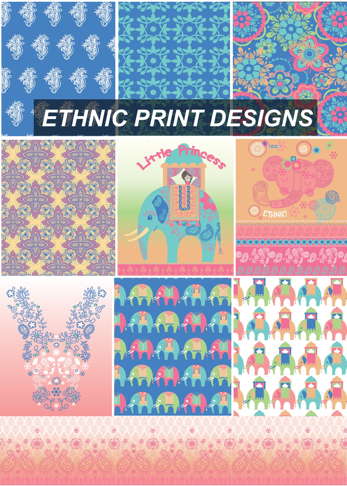 Ethnic Print Designs Vector