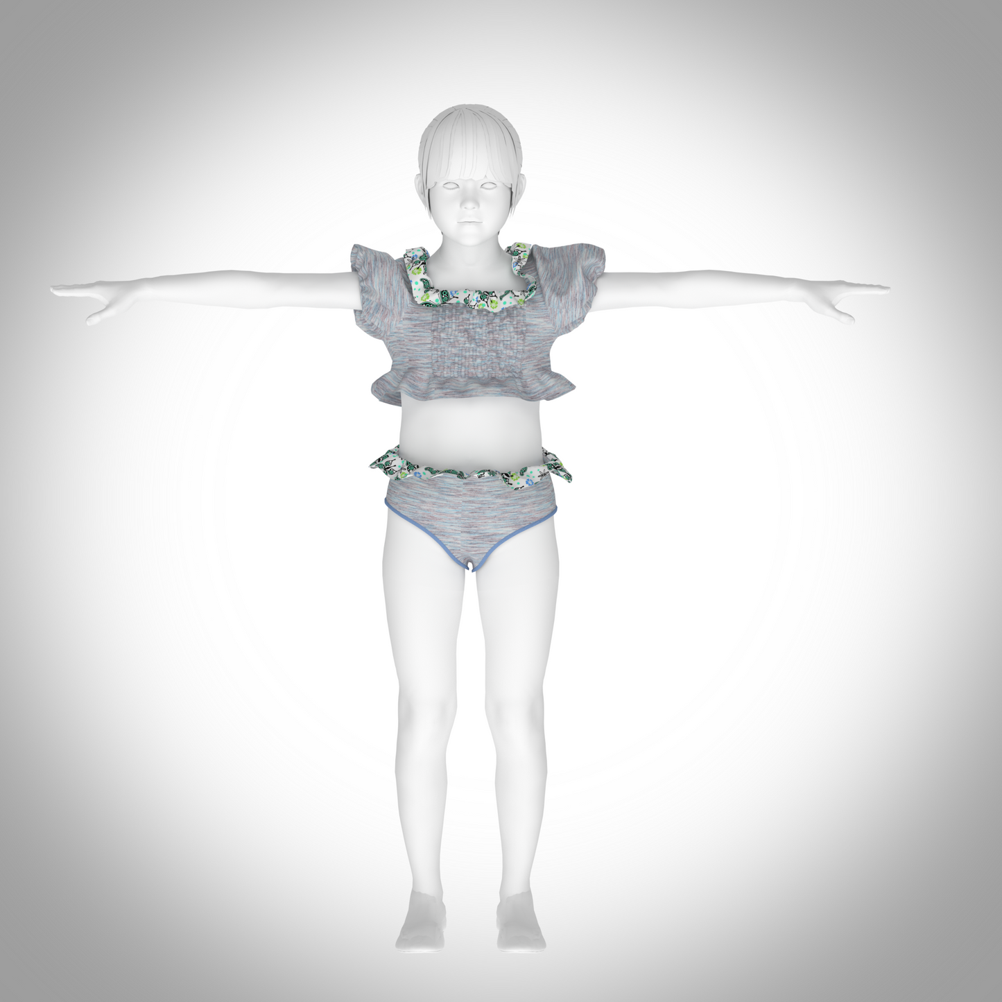 kid girl bikini-rigged model