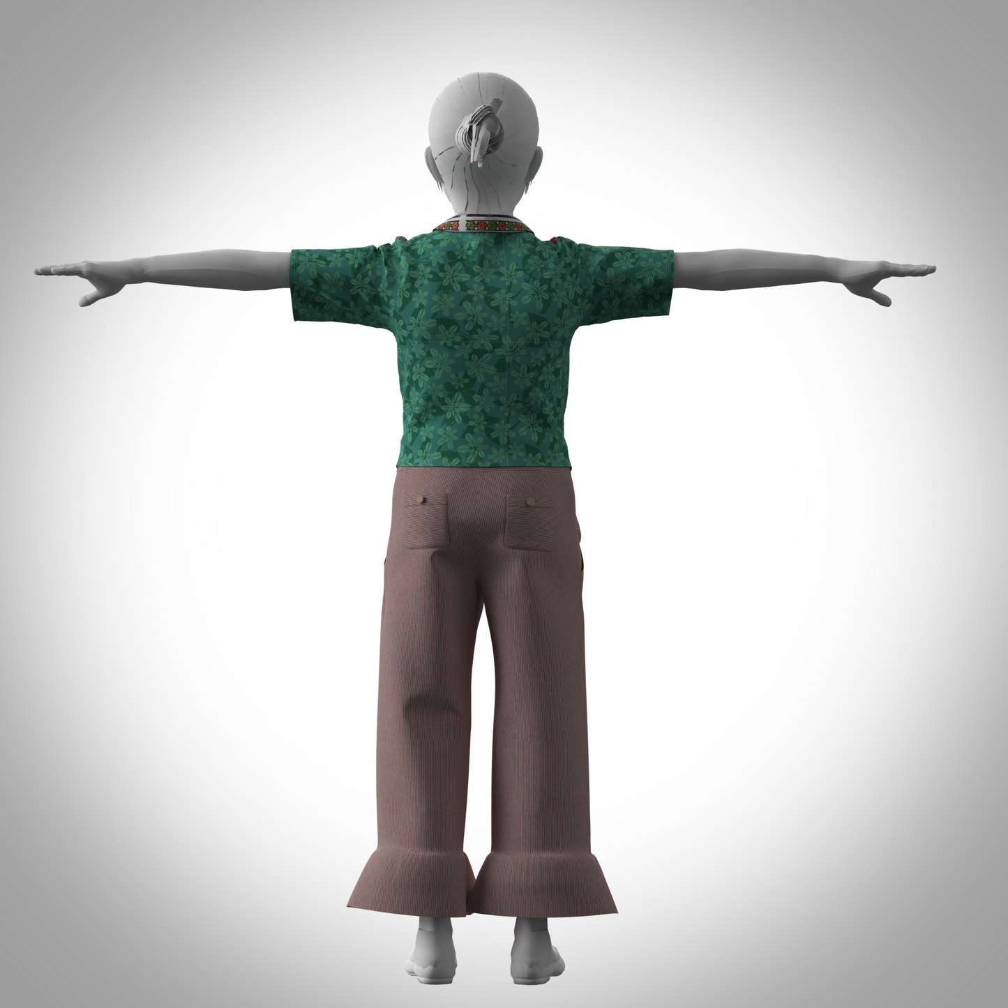 kid girls shirt with flared pant 3d Model