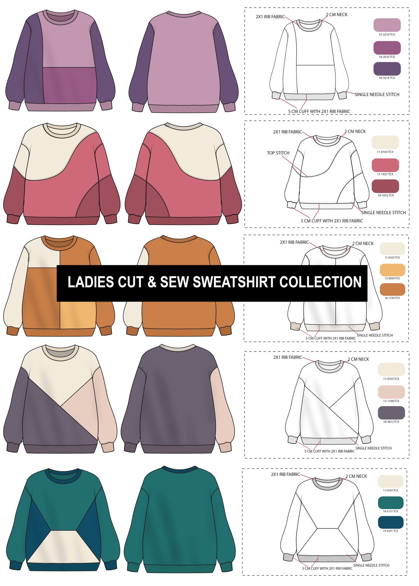 Ladies Cut & Sew Sweatshirt Illustration - Premium Women's Apparel Graphic