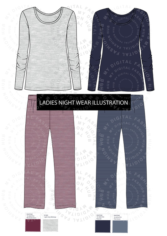 Ladies night wear vector illustration