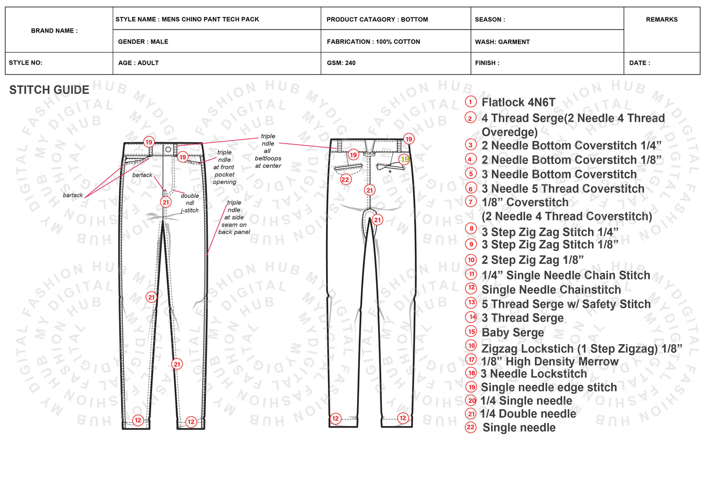 Men's chino pant tech pack