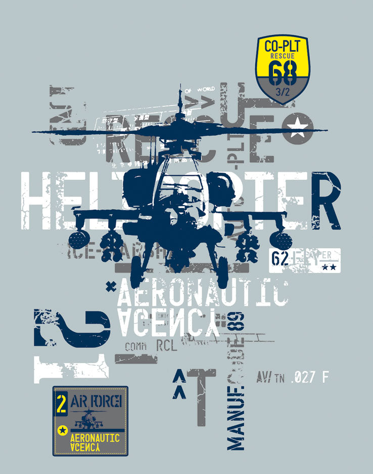 AVIATION, HELICOPTER, AIRBASE TYPOGRAPHY ILLUSTRATION (TOTAL 11 ARTWORKS)