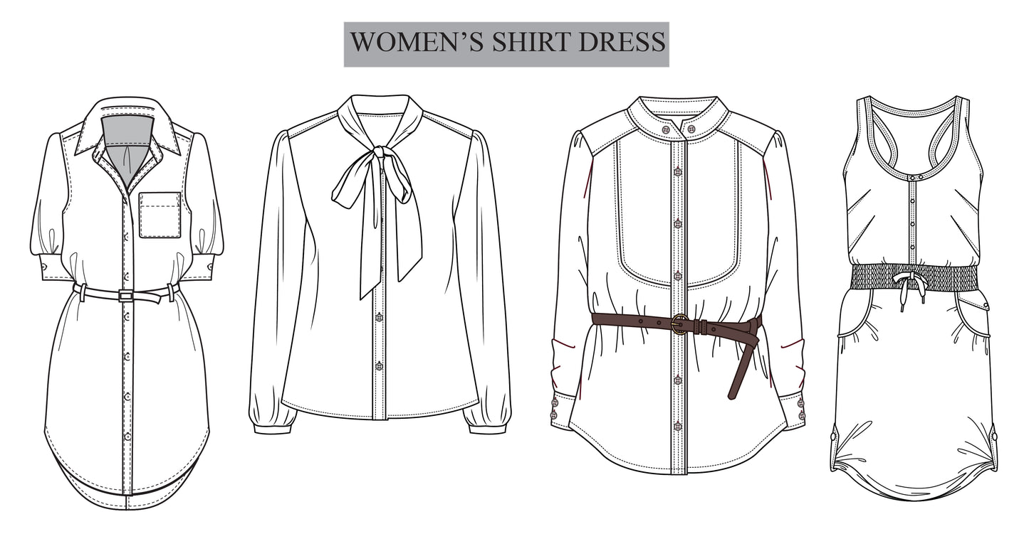 WOMEN'S SHIRT DRESS ILLUSTRATION