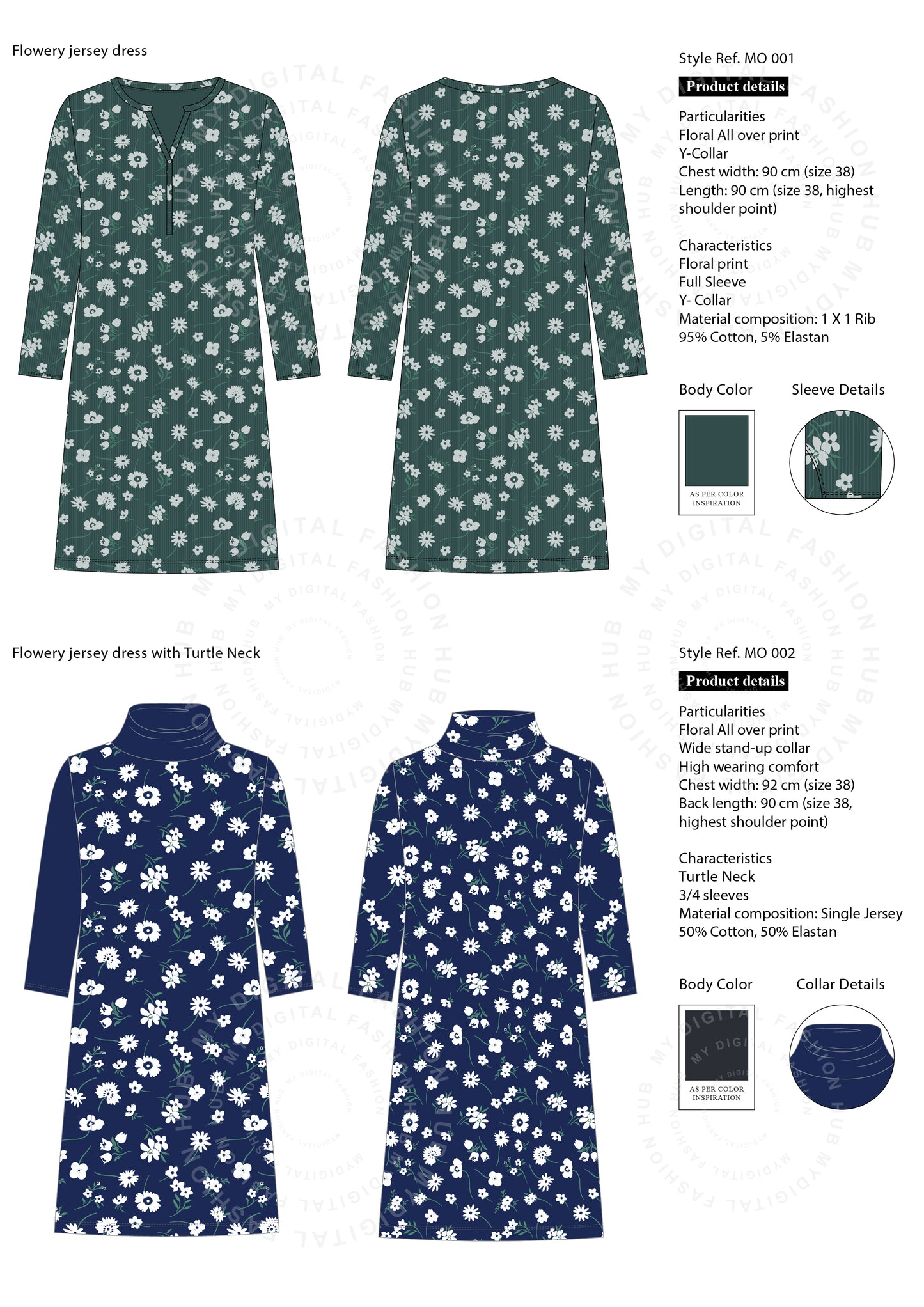 Women's Tops vector Illustrations - FLORAL THEME INSPIRED