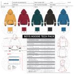 Boys Hoodie Tech Pack Editable Specification Sheet
