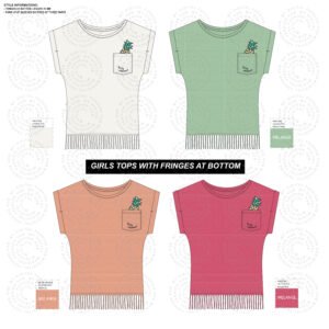 GIRLS FRINGES T-SHIRT VECTOR