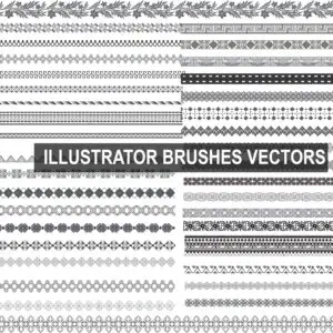 Seamless Decorative Border Brushes Vector Illustration