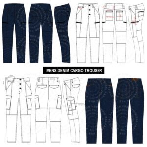 Men’s Denim Pants Vector Illustration Pack