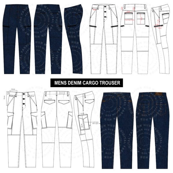 Men’s Denim Pants Vector Illustration Pack