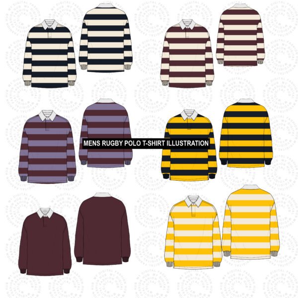 Men’s Rugby Polo T-Shirt Vector Illustration Exclusive Designs