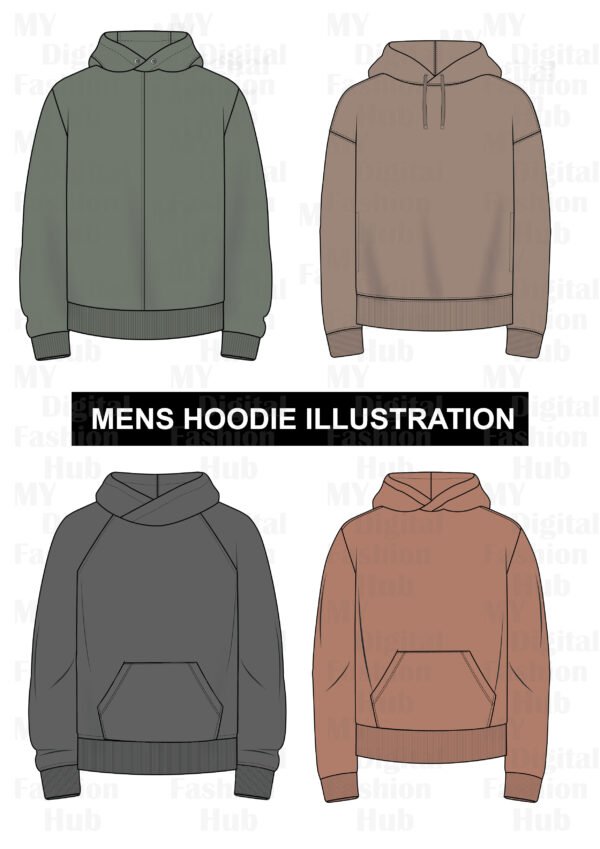Men’s Hoodie Vector Illustration Exclusive Collection