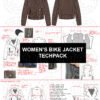 Women’s Biker Jacket Tech Pack Professional Outerwear Template