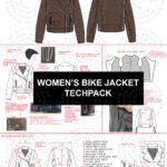 Women’s Biker Jacket Tech Pack Professional Outerwear Template