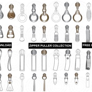zipper puller vector free high-quality hardware set