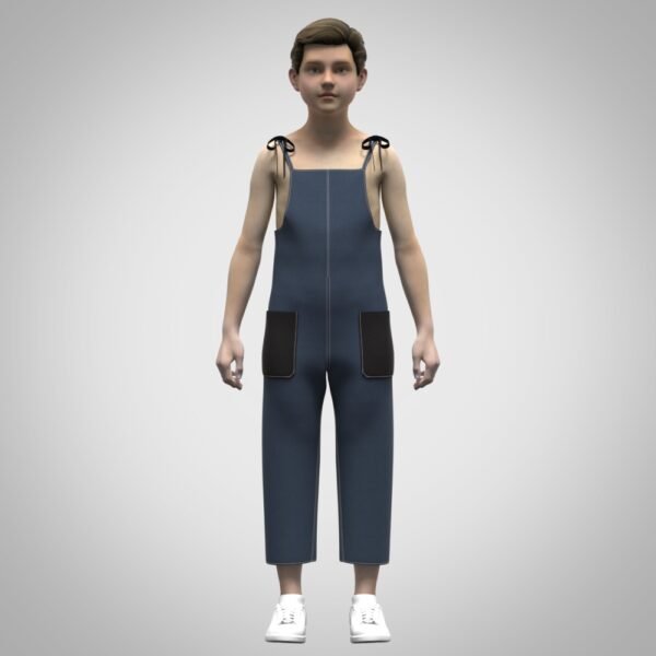 Boys dungaree 3D Clothing Rigged model
