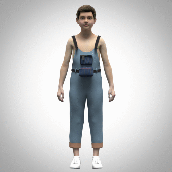 Boy’s Overall 3D Clothing Rigged Model | Digital Fashion Visualization & Production Asset