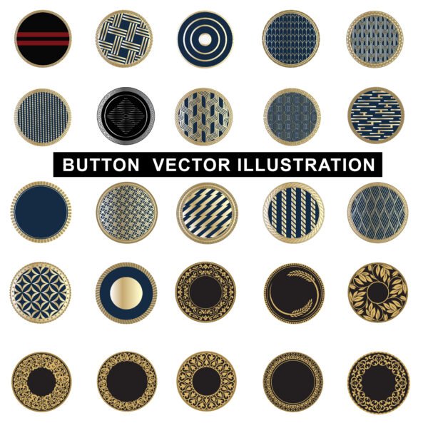 Button Vector Illustration – Realistic Fashion Accessory Flat Design (AI)