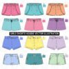 Editable girls shorts vector illustration showing waistband, pocket, and seam details — perfect for fashion designers and children’s wear brands.