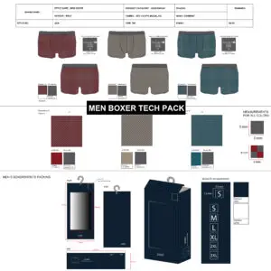 Mens boxer shorts tech pack vector illustration