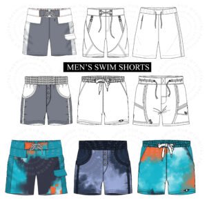 Men’s Swim Shorts Vector Illustration