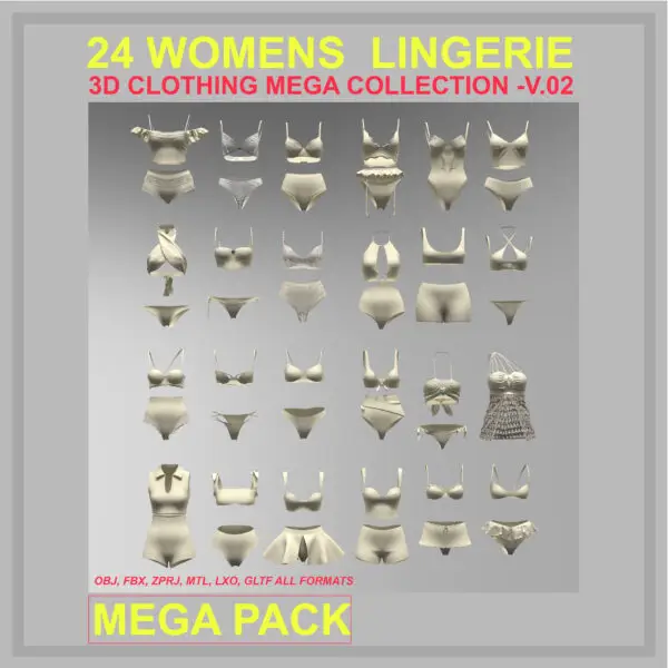 3D Clothing Women's Bikini CLO & Marvelous Designer Pack