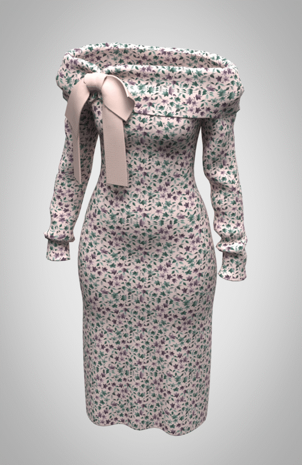Women’s Tie Dress 3D Clothing – Editable CLO3D & Marvelous Designer Garment