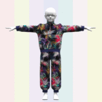 girls sweat set 3d clothing model rigged