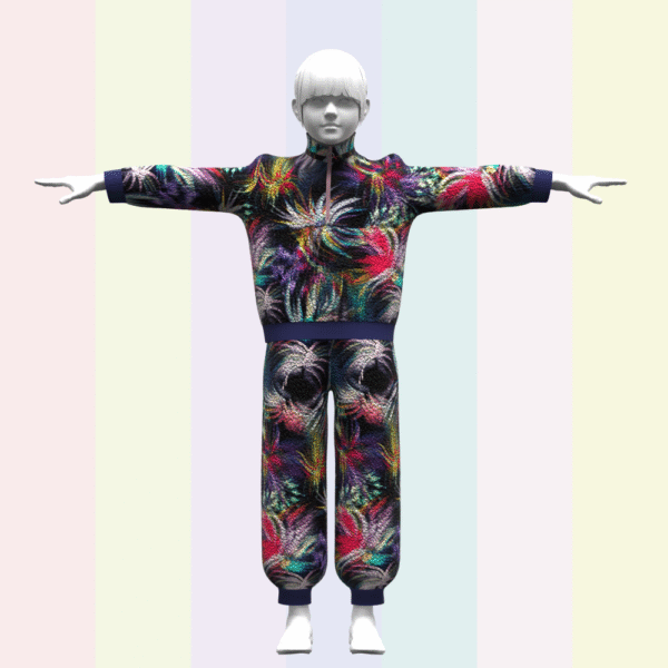 girls sweat set 3d clothing model rigged