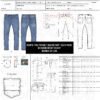 Mens Five Pocket Denim Pant Tech Pack with USA Measurement Chart | Fashion Production Template