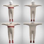 3D Clothing Model Baby Romper rigged for digital fashion