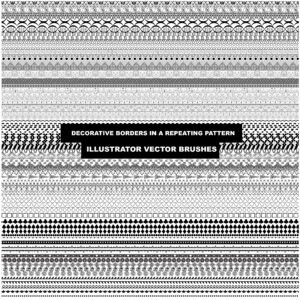 Decorative Borders Brushes Vector