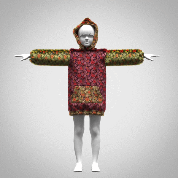 3D Model Girls Hoodie Dress Premium 3D Clothing Design