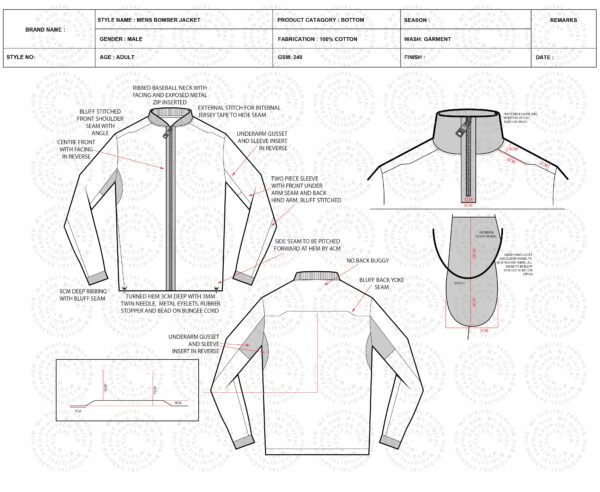 Mens Bomber Jacket Tech Pack