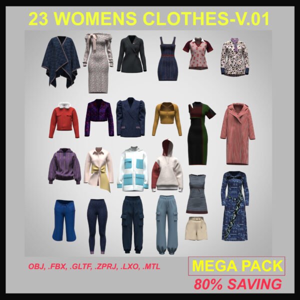 Limited offer Women’s 3D Clothing online Mega Pack Vol. 01