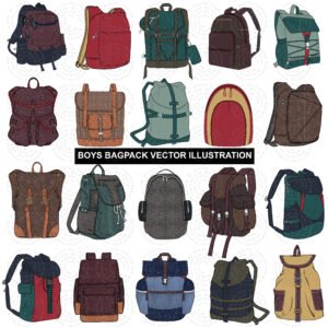 Boys Backpack Vector