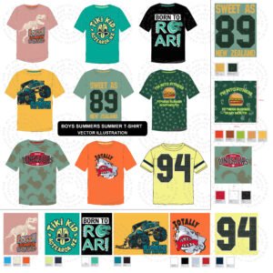 Boys Summer T-Shirt Vector
