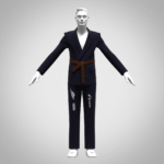 Mens Belted Suit Blazer Jacket Clothes 3D Model