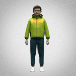 Snap Boys Reflective Hoodie Jacket 3D Model Clothing for Digital Youthwear