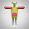 3D clothing model of amazing girls hoodie sweat dress
