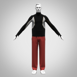 3D Modeling of Men’s Sports Tee and Trouser
