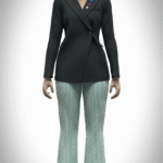 Women’s Blazer & Wide-Leg Pants Clothes 3D Model