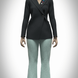 Women’s Blazer & Wide-Leg Pants Clothes 3D Model
