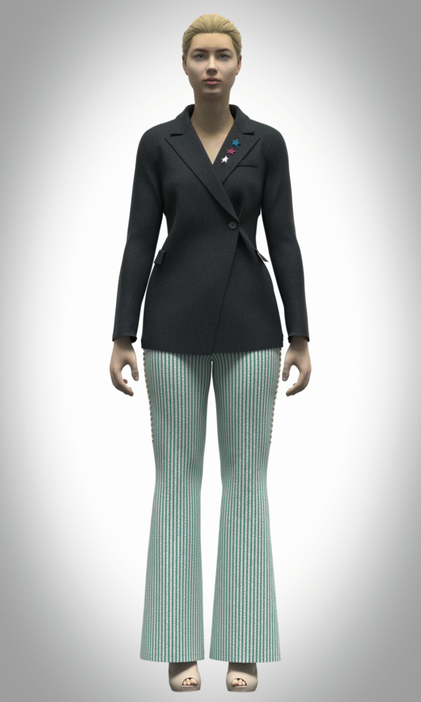 Women’s Blazer & Wide-Leg Pants Clothes 3D Model