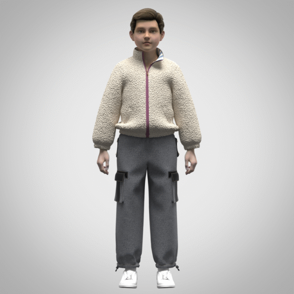 3d model boys jacket rigged digital clothing