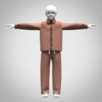 3d model girls pajama set 3d clothing rigged model Digital Fashion CLO 3D & Marvelous Designer Compatible