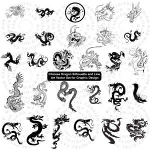 Chinese Dragon Vector Set