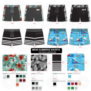 Men’s Summer Shorts Vector Illustration