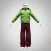 Men’s Padded Jacket & Baggy Pant 3D Clothing Set