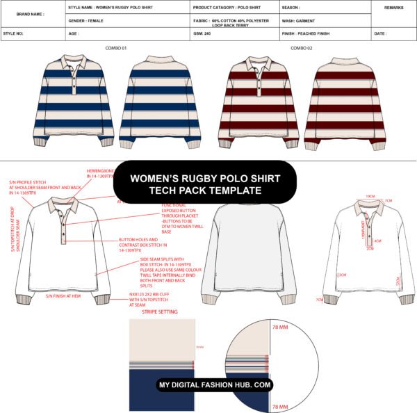 Women’s Rugby Polo Shirt Tech Pack
